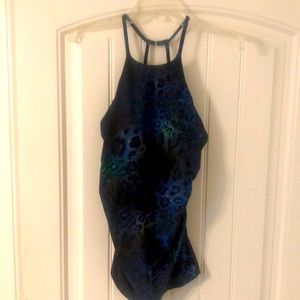 Hapari Animal high neck straps tankini top